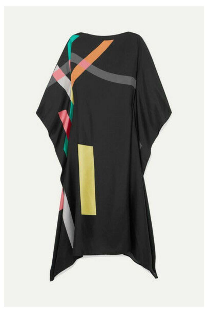 Louisa Parris - Frank Printed Silk-twill Dress - Black