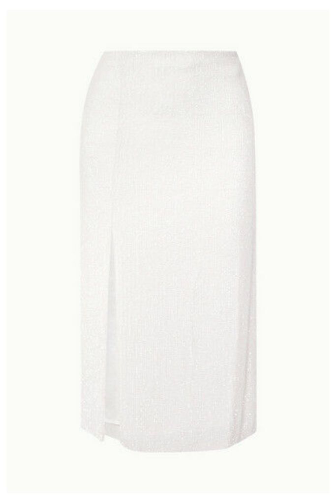 Retrofête - Veronica Sequined Chiffon Midi Skirt - White