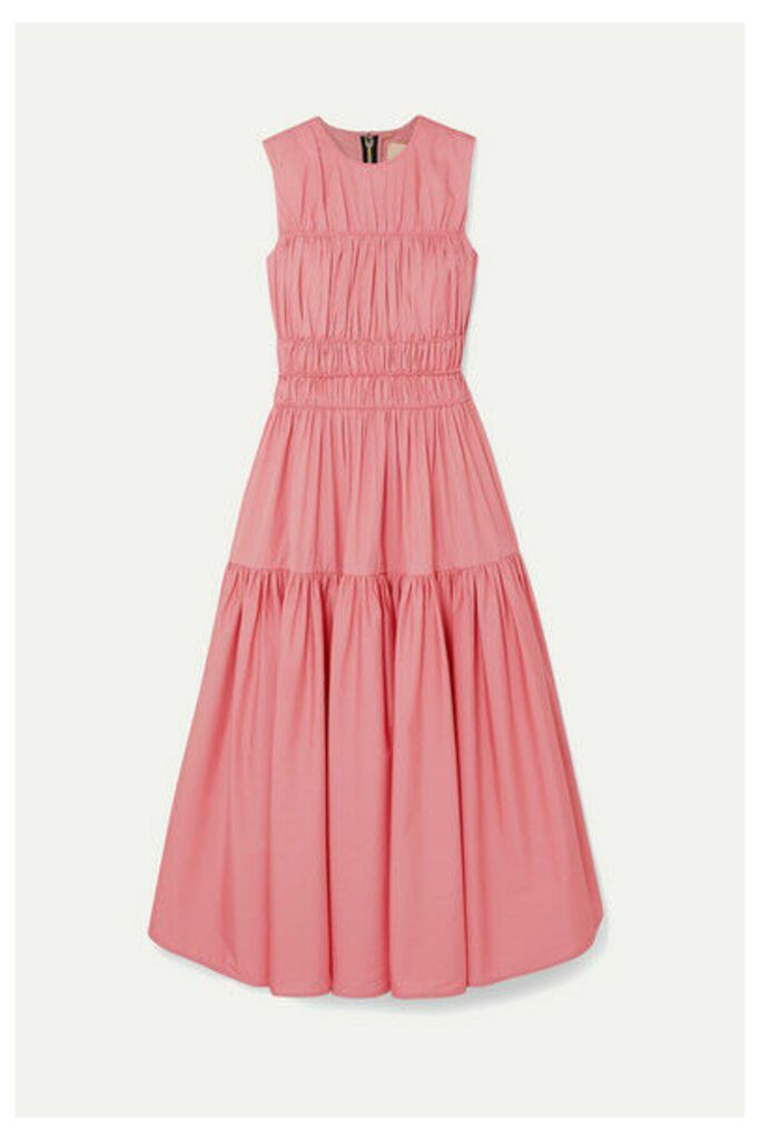 Roksanda - Isilda Gathered Cotton-poplin Midi Dress - Pink