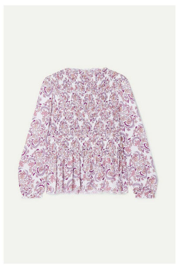 See By Chloé - Shirred Printed Crepe Top - Lilac