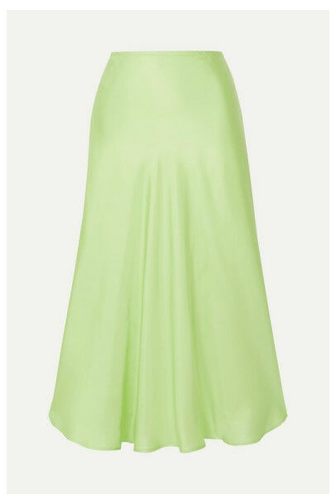 Maggie Marilyn - + Net Sustain Where I Want To Be Silk-satin Midi Skirt - Lime green