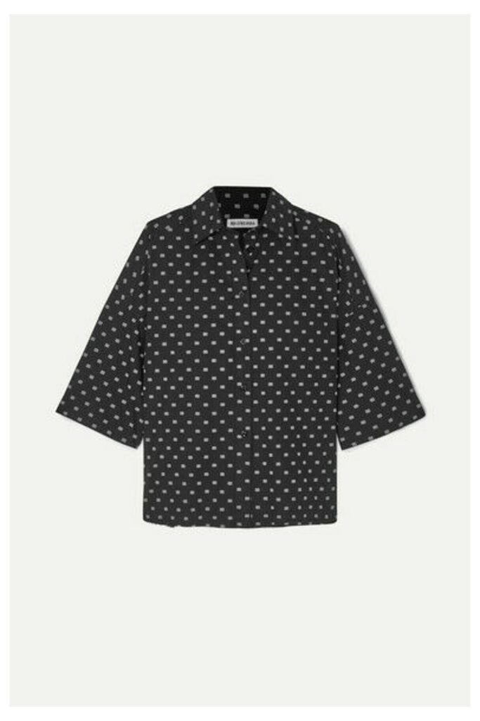 Balenciaga - Vareuse Oversized Printed Cotton-poplin Shirt - Black