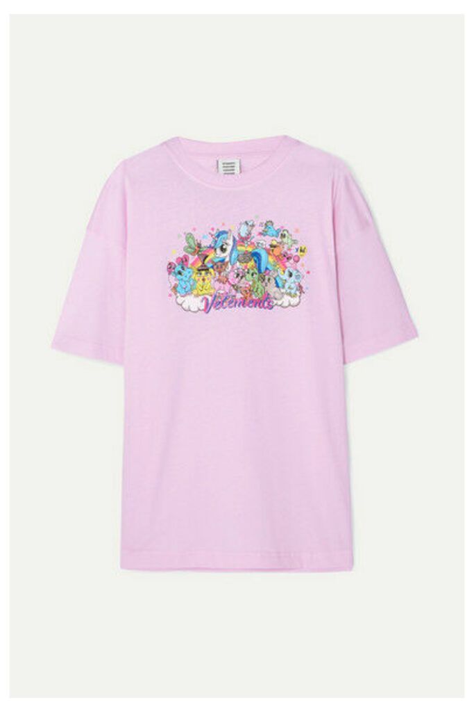 Vetements - Oversized Printed Cotton-jersey T-shirt - Pink