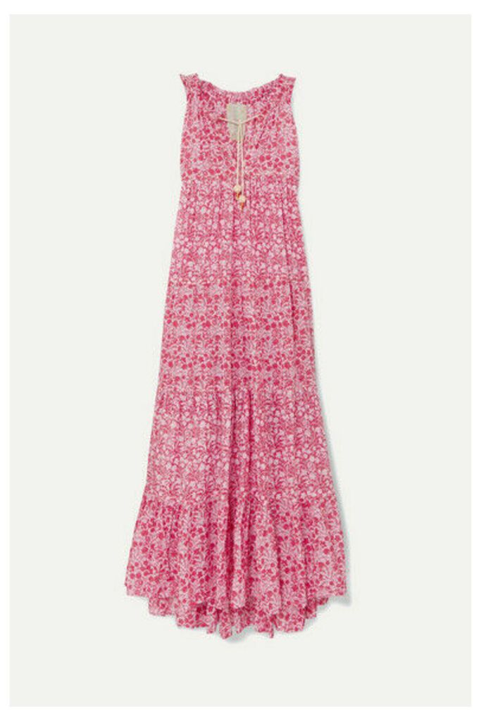 Yvonne S - Hippy Tiered Printed Cotton-voile Maxi Dress - Fuchsia