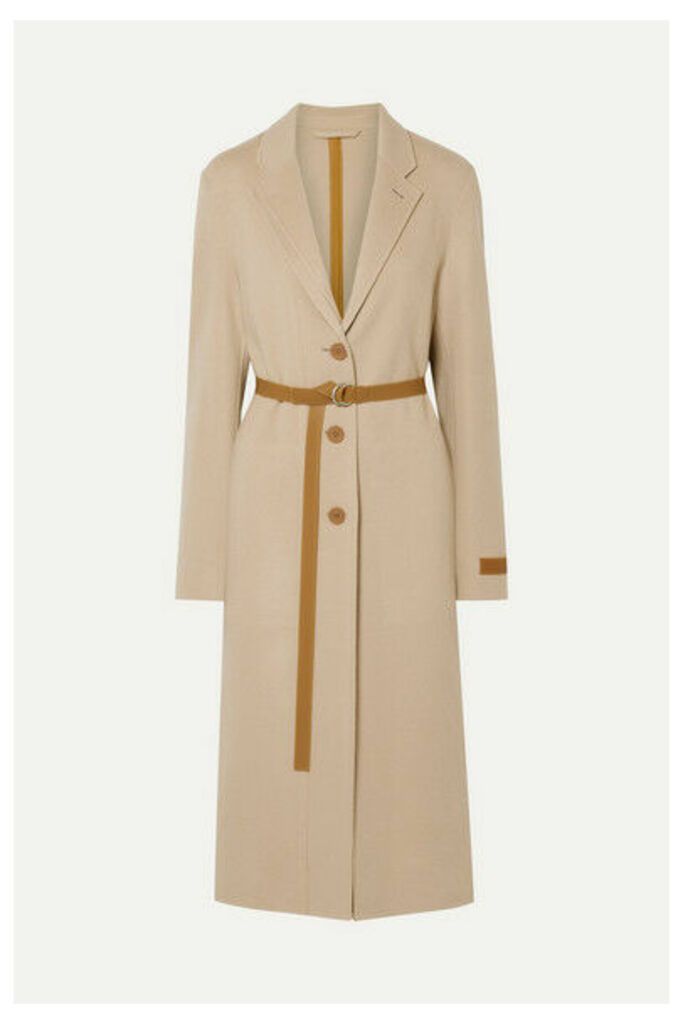 Helmut Lang - Belted Layered Wool And Cashmere-blend Coat - Beige