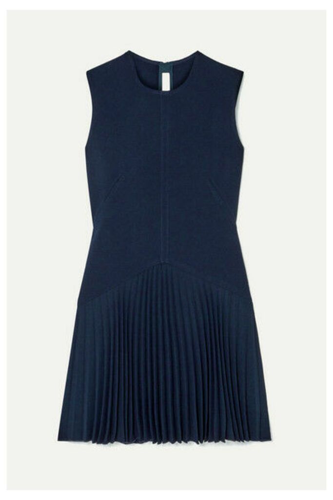 Dion Lee - Annex Pleated Bonded Stretch-crepe Mini Dress - Navy