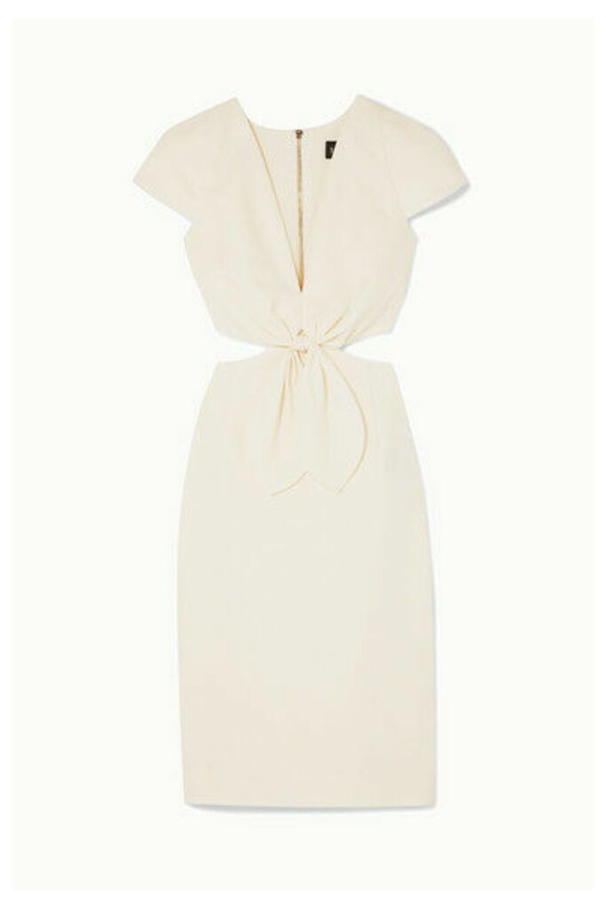 Haney - Phoebe Knotted Cutout Crepe Dress - Ivory