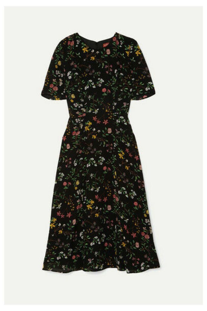 Altuzarra - Sylvia Floral-print Silk Crepe De Chine Midi Dress - Black