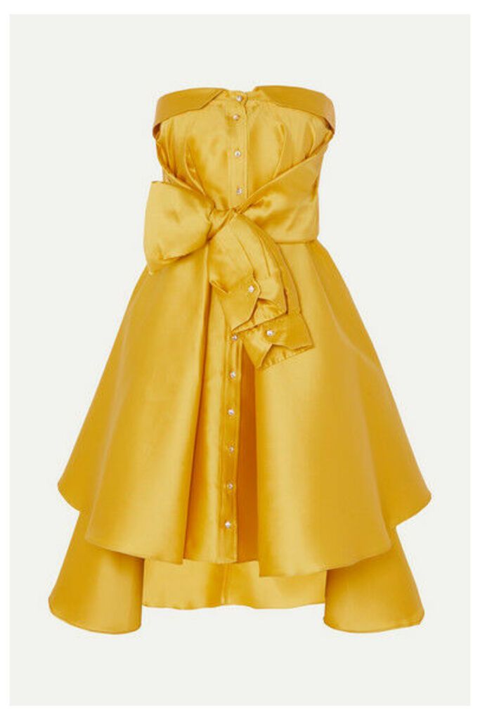 Alexis Mabille - Bow-detailed Satin-twill Mini Dress - Yellow