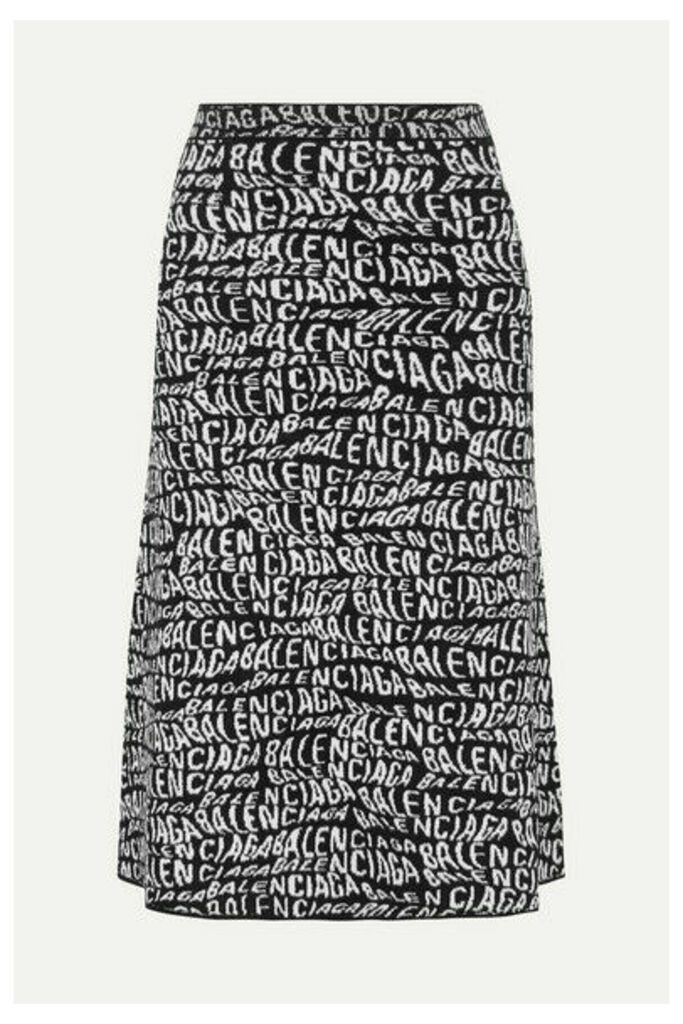 Balenciaga - Intarsia-knit Midi Skirt - Black