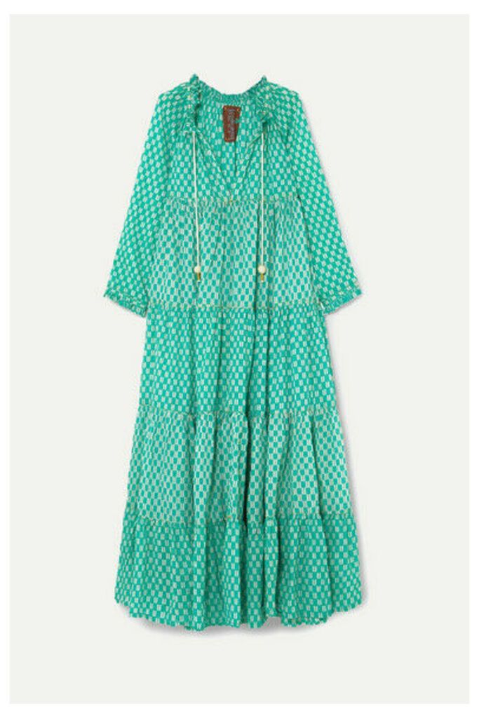 Yvonne S - Hippy Tiered Printed Cotton-voile Maxi Dress - Green