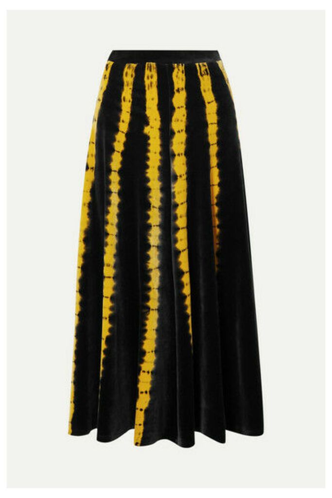 Proenza Schouler - Tie-dyed Stretch-velvet Midi Skirt - Black