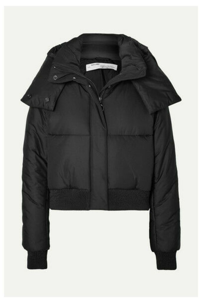 Off-White - Appliquéd Quilted Shell Hooded Jacket - Black