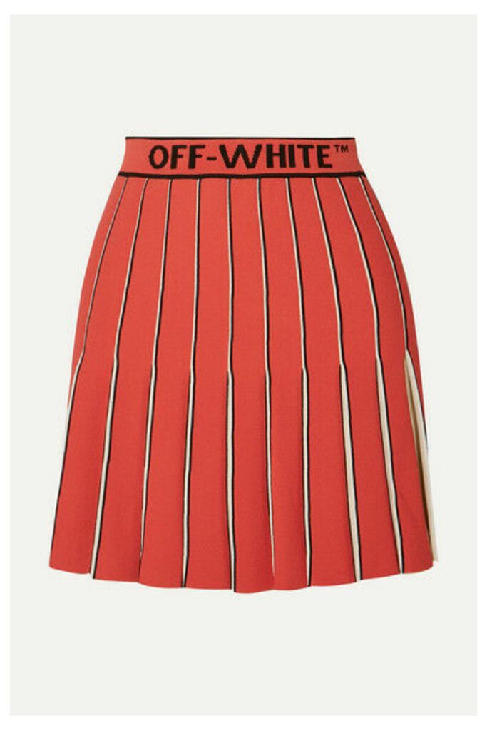 Off-White - Pleated Knitted Mini Skirt - Red