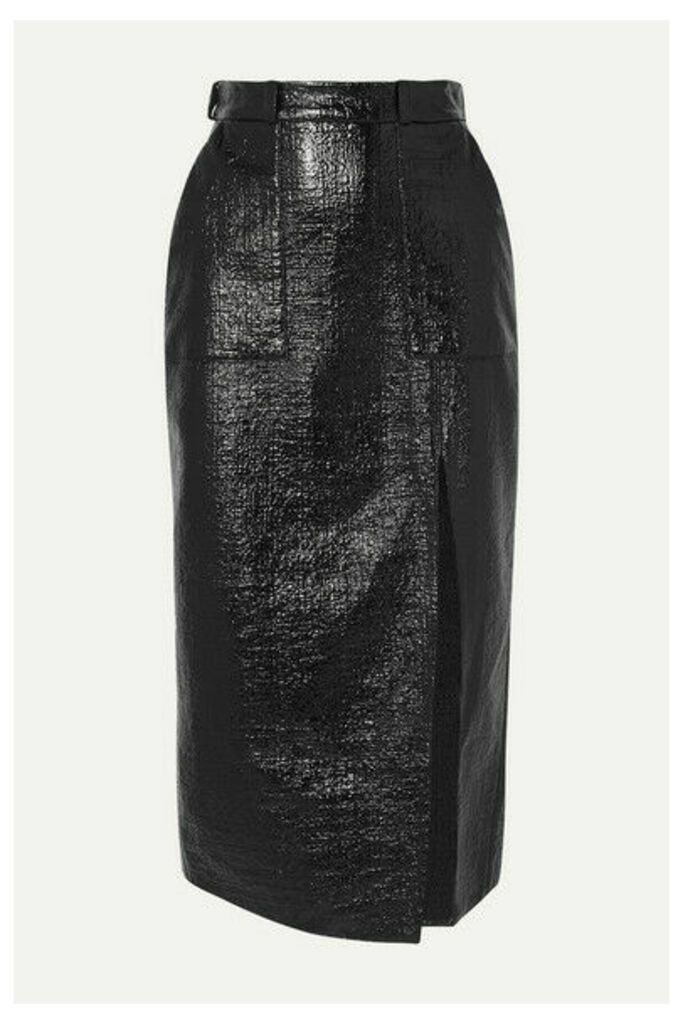 David Koma - Coated Cotton-blend Midi Skirt - Black
