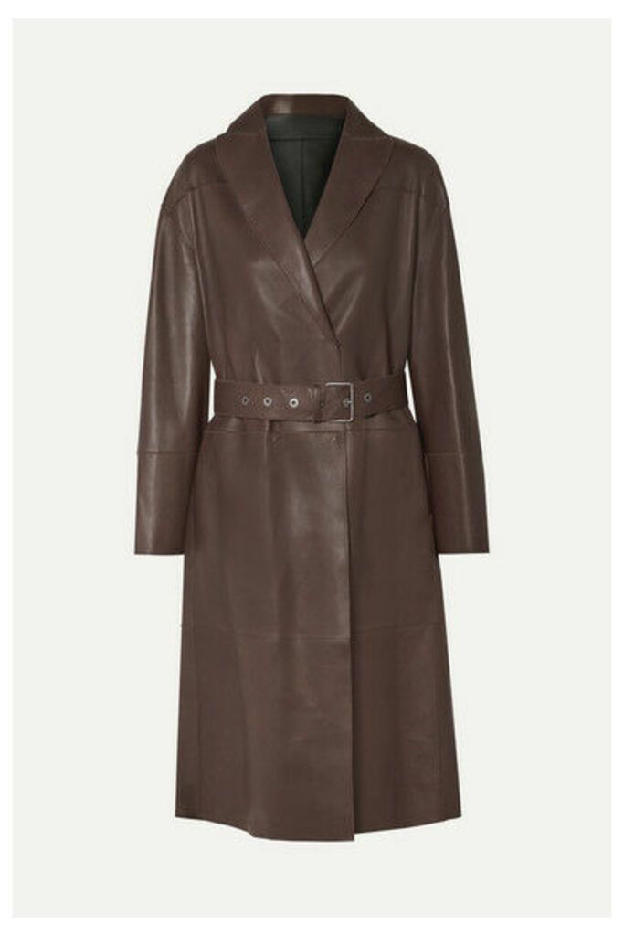 Brunello Cucinelli - Reversible Leather Trench Coat - Chocolate