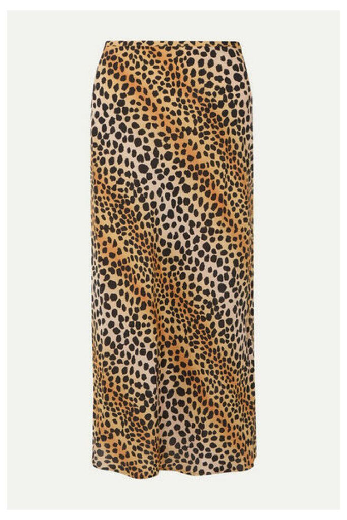 RIXO - Kelly Leopard-print Silk Crepe De Chine Midi Skirt - Leopard print