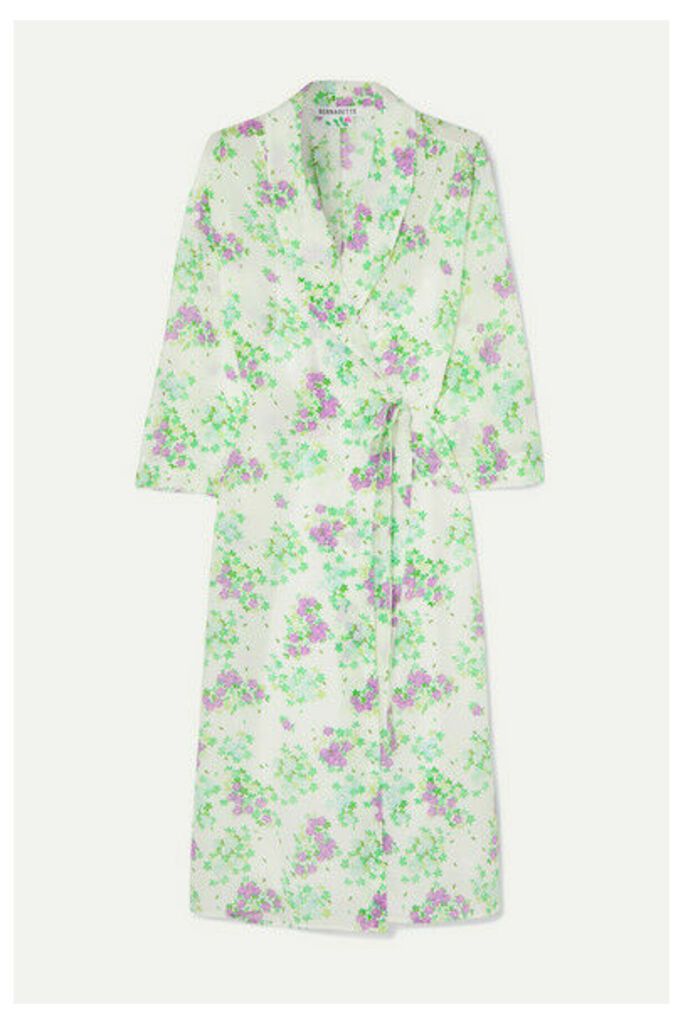BERNADETTE - Elle Floral-print Silk Crepe De Chine Wrap Midi Dress - Green