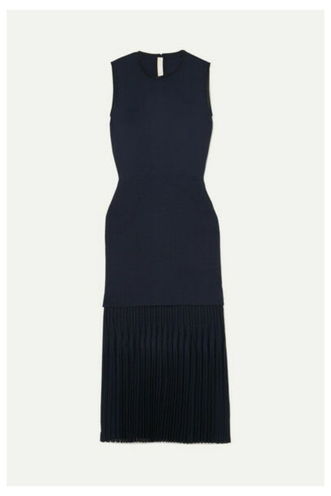 Dion Lee - Pleated Bonded Stretch-crepe Midi Dress - Navy