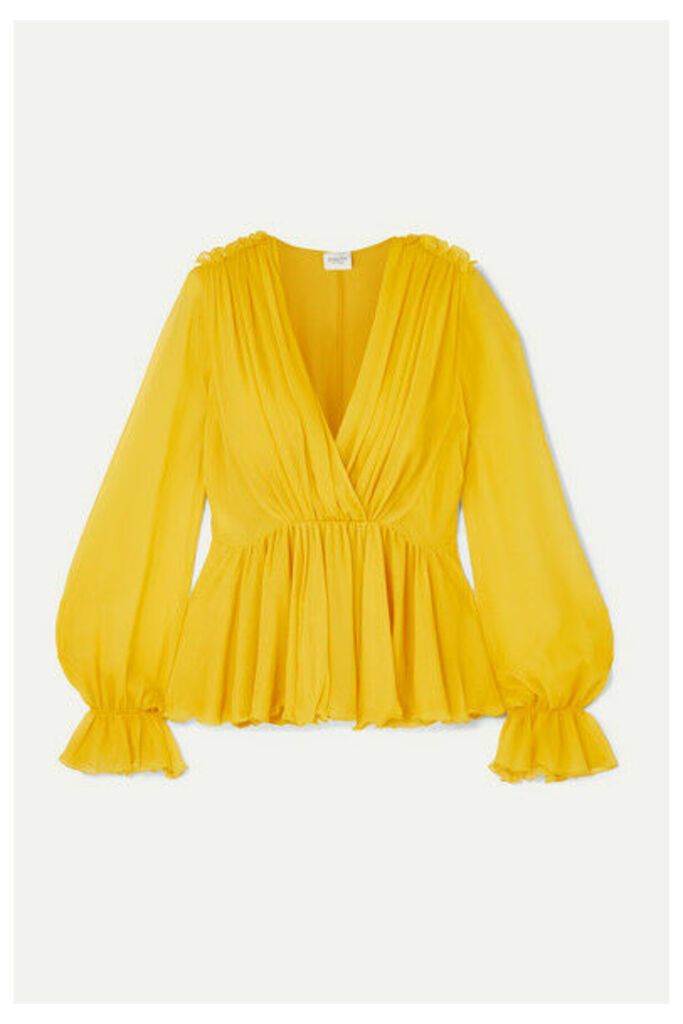 Giambattista Valli - Ruffled Silk-georgette Blouse - Yellow