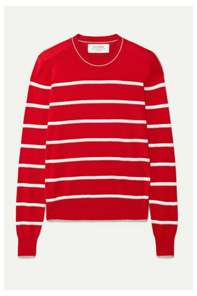 La Ligne - Neat Striped Cotton Sweater - Red