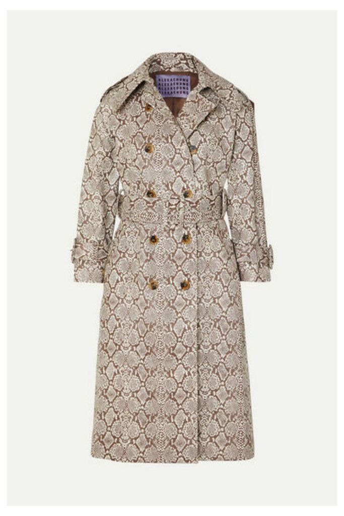 ALEXACHUNG - Snake-effect Faux Leather Trench Coat - Snake print