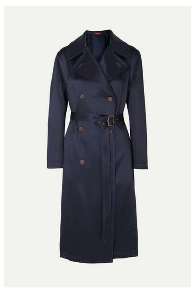 Sies Marjan - Sigourney Double-breasted Satin-twill Trench Coat - Navy