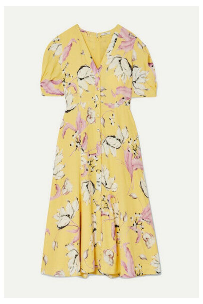 Erdem - Gracelyn Floral-print Crepe Midi Dress - Yellow