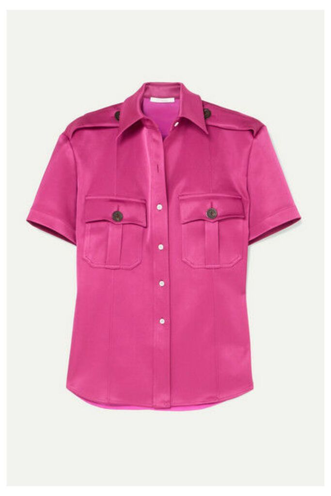 Peter Do - College Safari Belted Paneled Satin And Charmeuse Shirt - Pink
