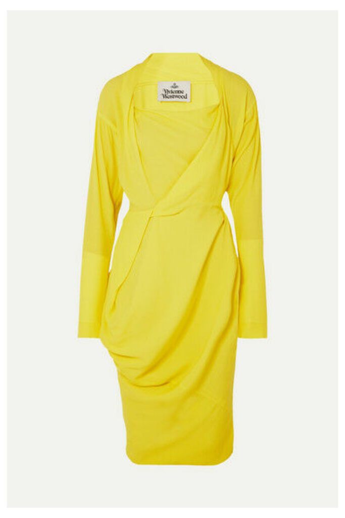 Vivienne Westwood - Grand Fond Draped Crepe De Chine Dress - Yellow