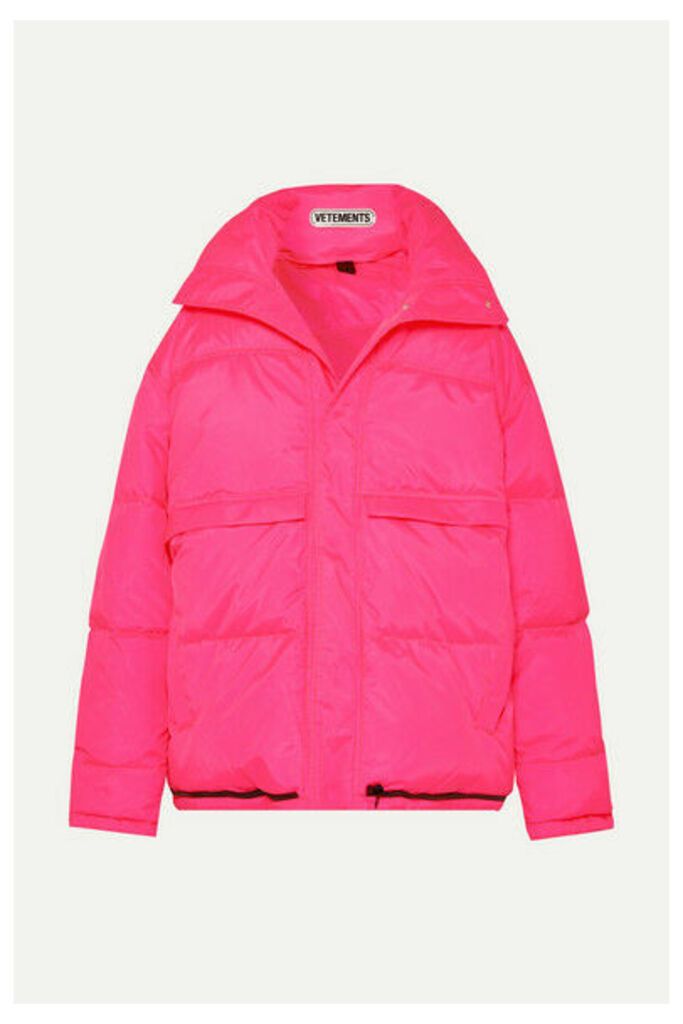 Vetements - Hooded Quilted Shell Down Coat - Pink