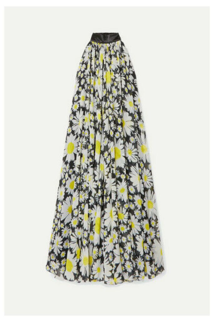 Richard Quinn - Satin-trimmed Floral-print Chiffon Gown - Black