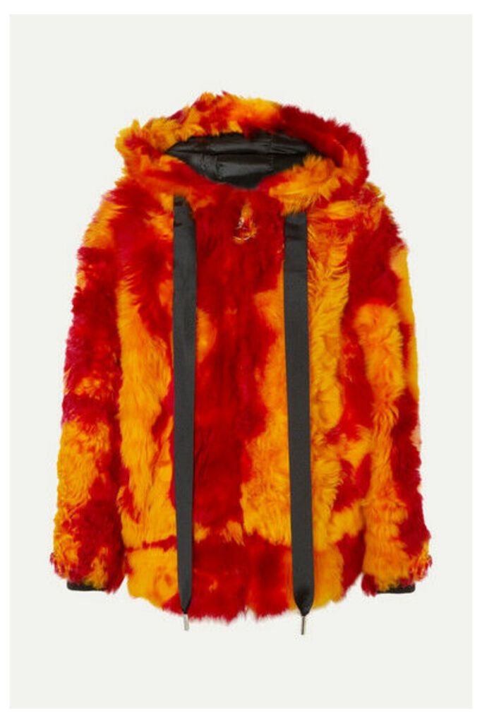 Marques' Almeida - Hooded Printed Shearling Jacket - Orange