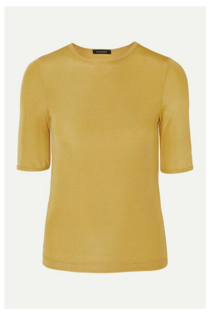GOLDSIGN - The Bound Ribbed Stretch-jersey T-shirt - Yellow