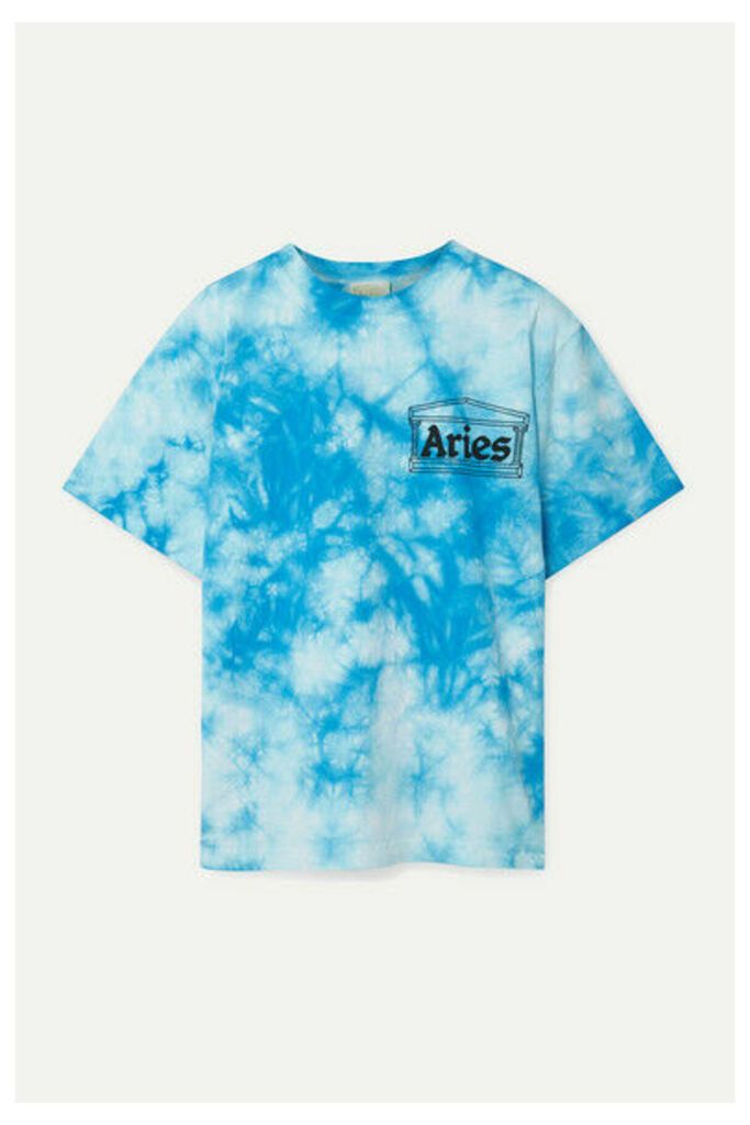 Aries - Printed Tie-dyed Cotton-jersey T-shirt - Blue
