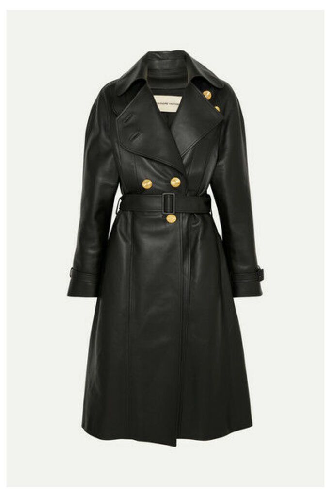 Alexandre Vauthier - Double-breasted Leather Coat - Black