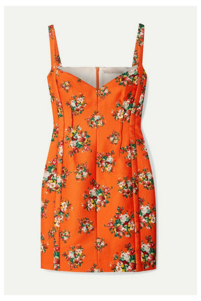 Emilia Wickstead - Floral-print Cloqué Mini Dress - Orange