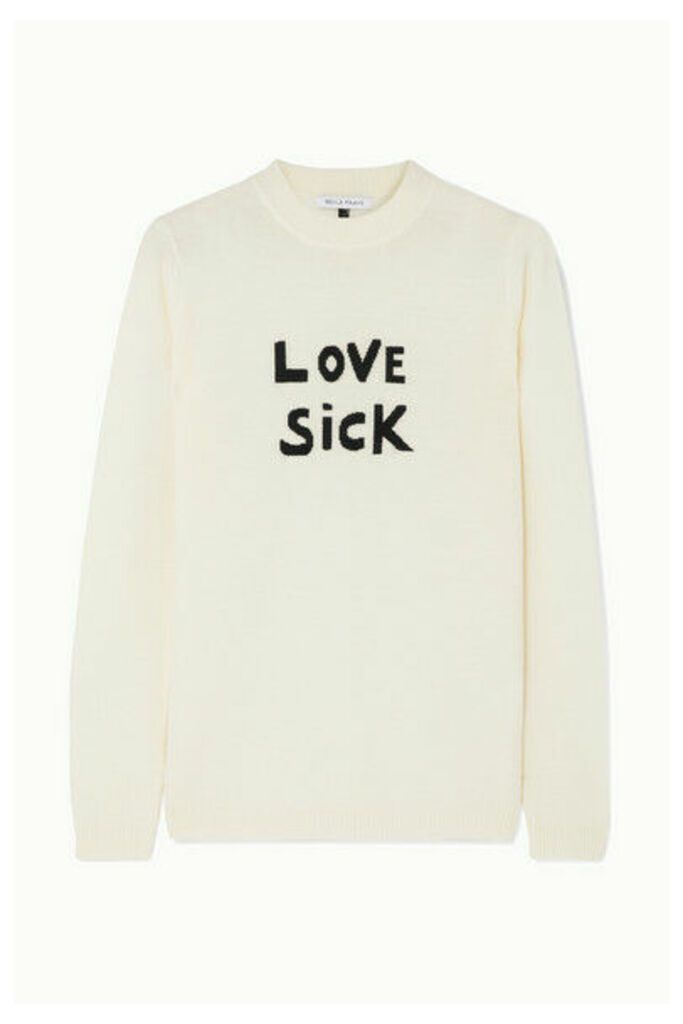 Bella Freud - Love Sick Intarsia Wool Sweater - White