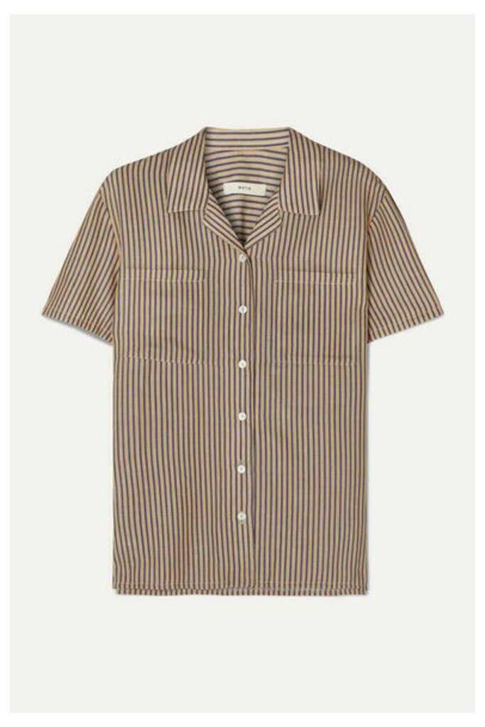 MATIN - Striped Cotton-blend Shirt - Navy