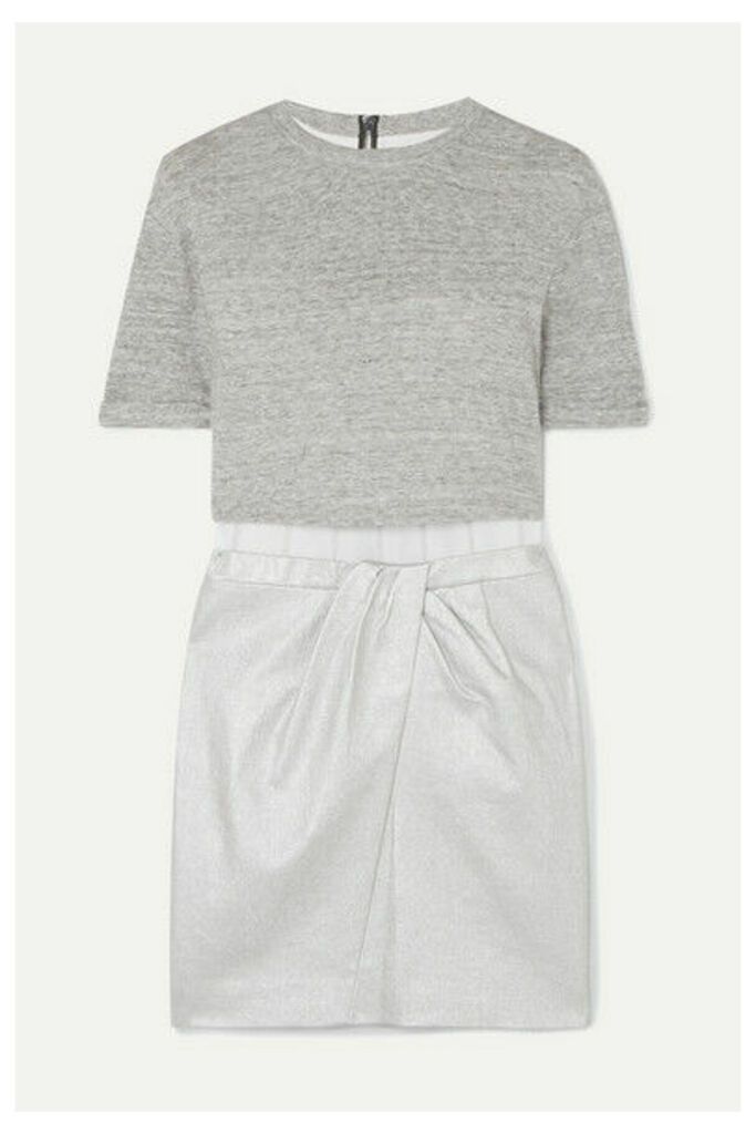 RtA - Naomi Jersey, Metallic Canvas And Stretch-knit Mini Dress - Silver