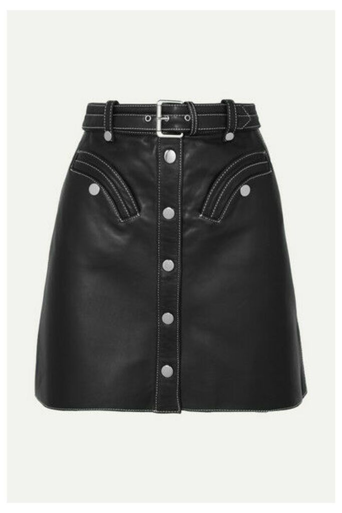 Maje - Janaille Belted Leather Mini Skirt - Black