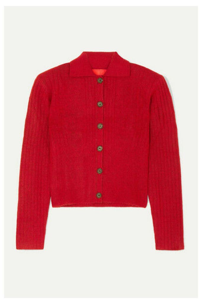 Commission - Tereza Ribbed-knit Cardigan - Red