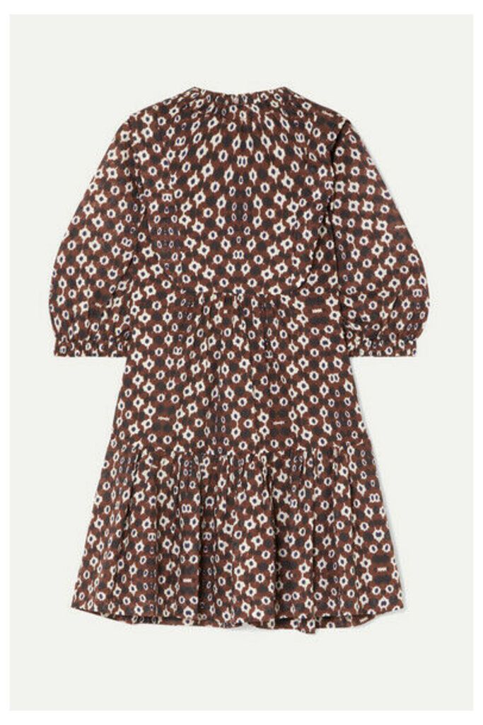 Sea - Alha Tie-dyed Cotton-voile Mini Dress - Brown