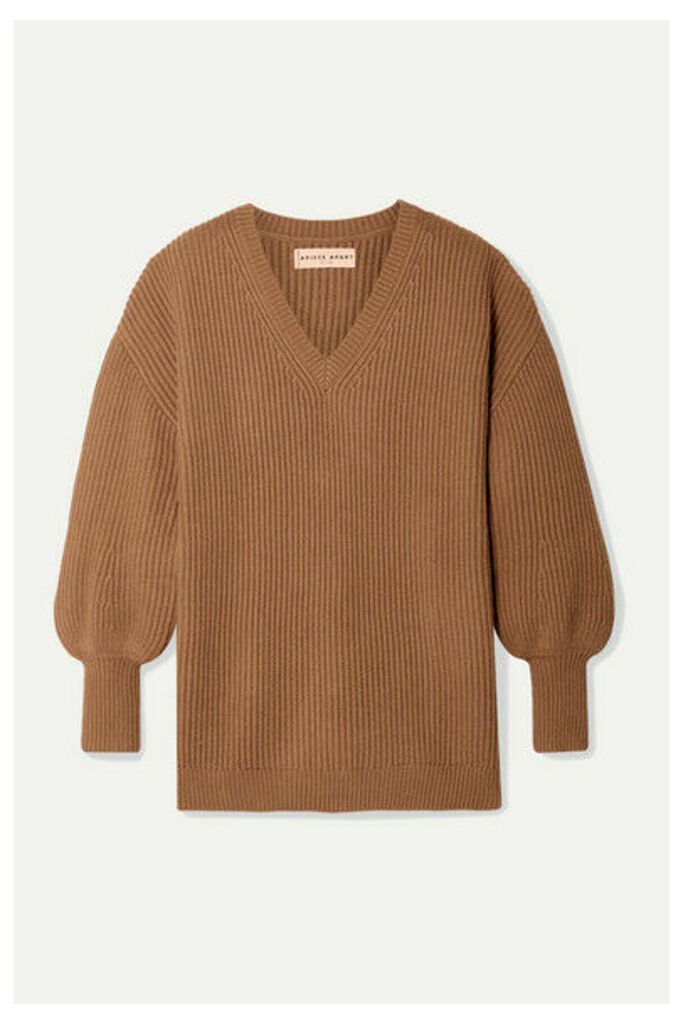 APIECE APART - Napoli Oversized Ribbed Cotton And Cashmere-blend Sweater - Camel