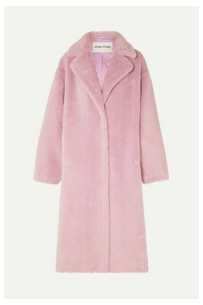 Stand Studio - Maria Cocoon Oversized Faux Shearling Coat - Lilac