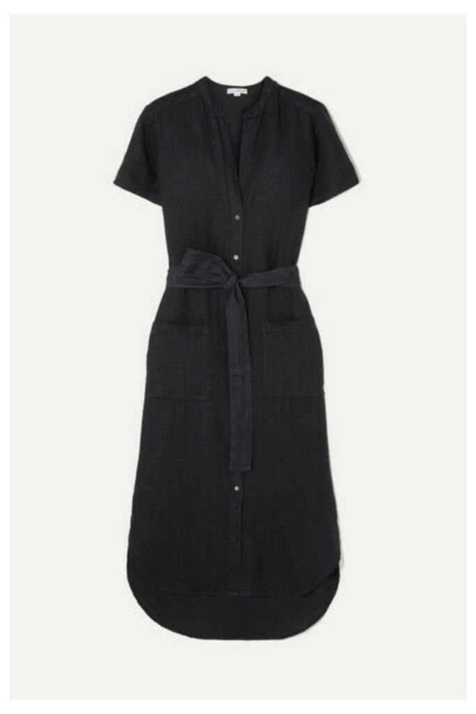 James Perse - Belted Linen Midi Dress - Navy