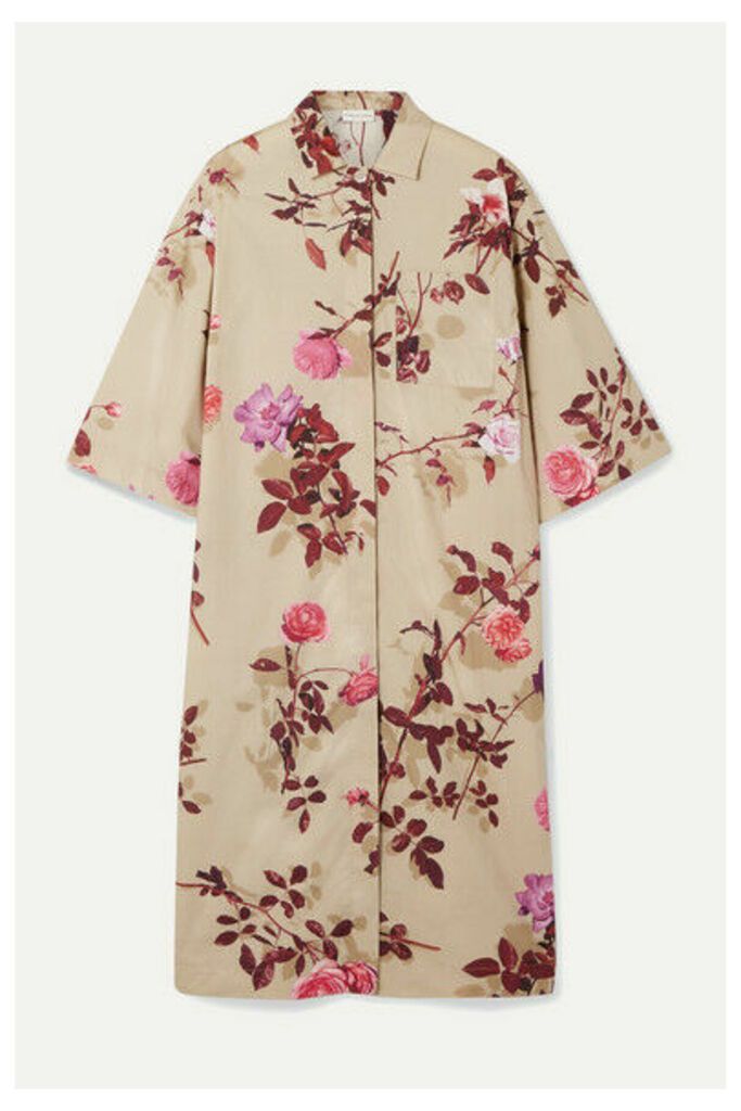 Dries Van Noten - Dorali Floral-print Cotton-poplin Shirt Dress - Beige
