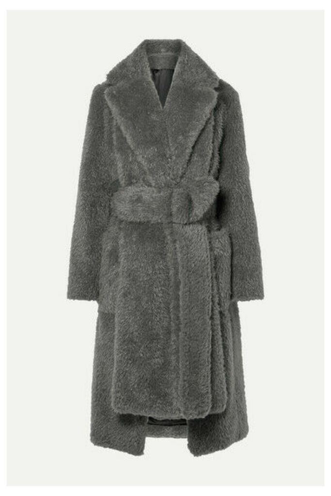 Helmut Lang - Belted Faux Fur Coat - Gray