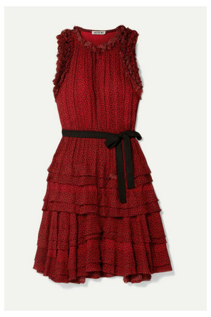 Jason Wu - Tiered Ruffled Printed Chiffon Mini Dress - US10