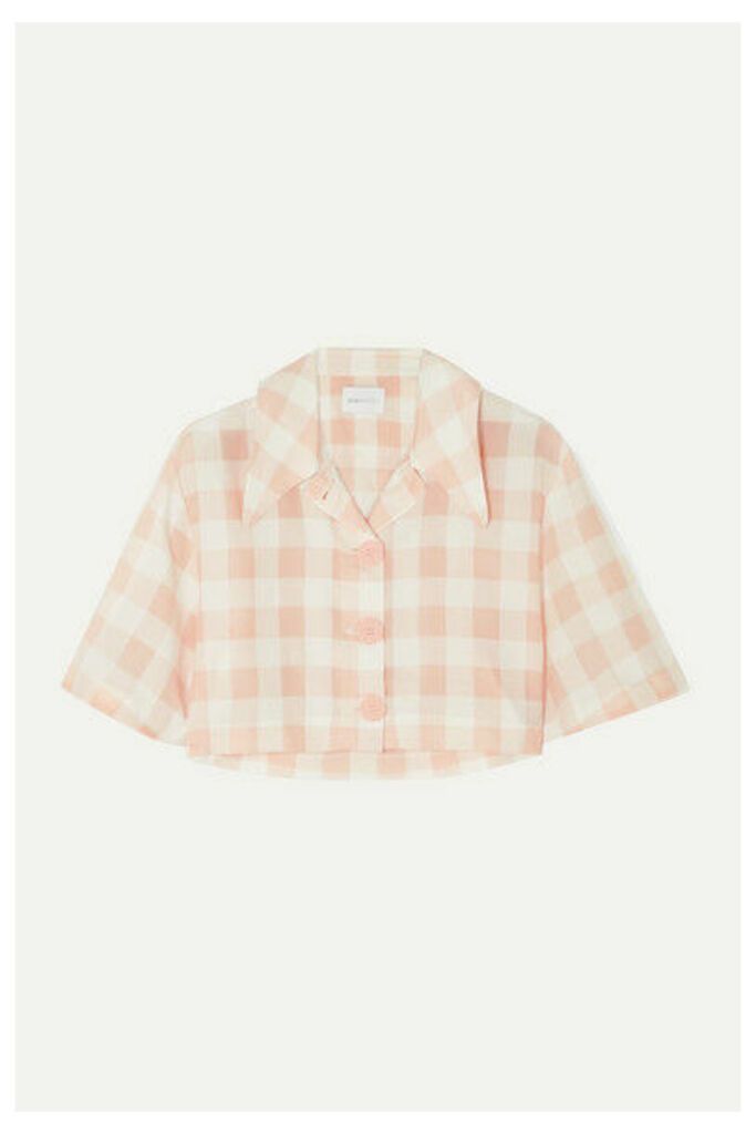 alice McCALL - Pink Moon Cropped Gingham Cotton-blend Shirt - UK14